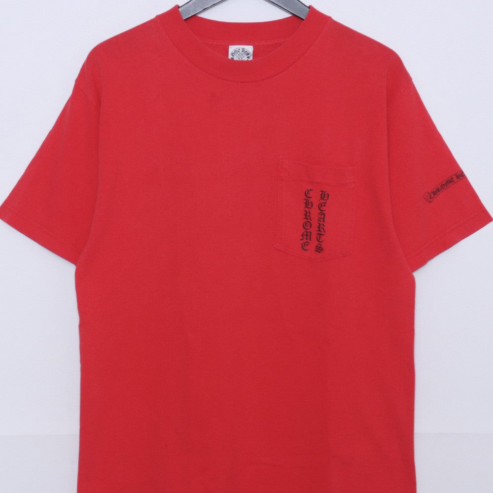 CHROME HEARTS Old CH T-Shirt English Logo Red Size M