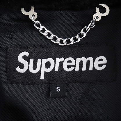 SUPREME 17SS Black Faux Fur Bomber Jacket Size S