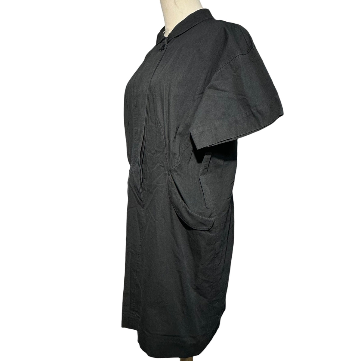 Y's 70s Vintage Cotton 2 Pocket Shirt Dress Size FREE