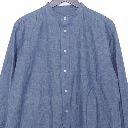 SUS-SOUS Chambray Band Collar Button Up Shirt Blue Size 5