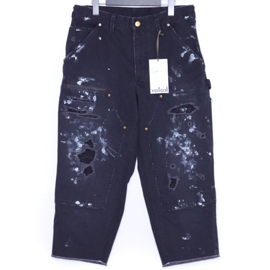 KOLOR 25SS Damaged Cotton Duck Painter Jeans Navy Size 1