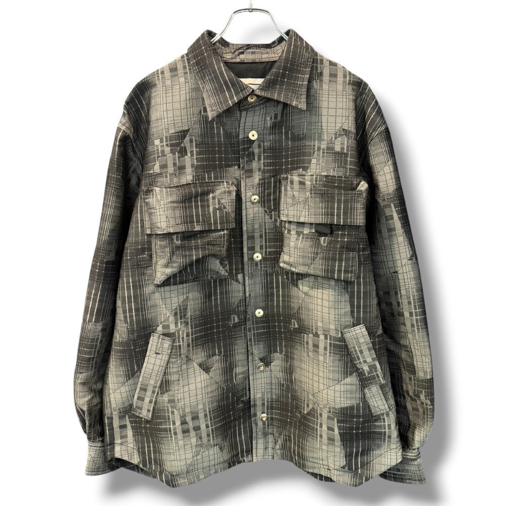 NAPE Broken Check Shirt Jacket Gray Black Size 3