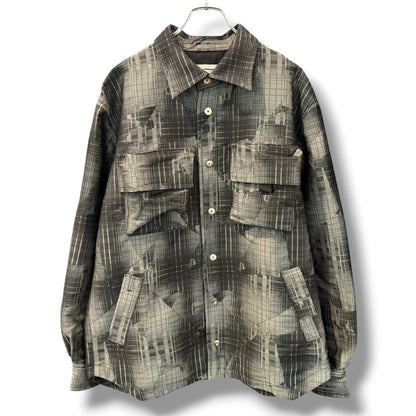NAPE Broken Check Shirt Jacket Gray Black Size 3