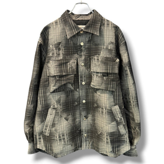 NAPE Broken Check Shirt Jacket Gray Black Size 3