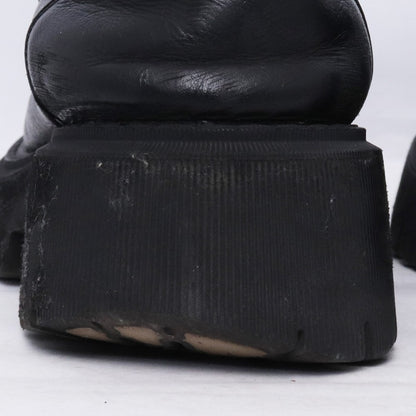 BALENCIAGA TRACTOR LOAFER Damaged Leather Loafers Black