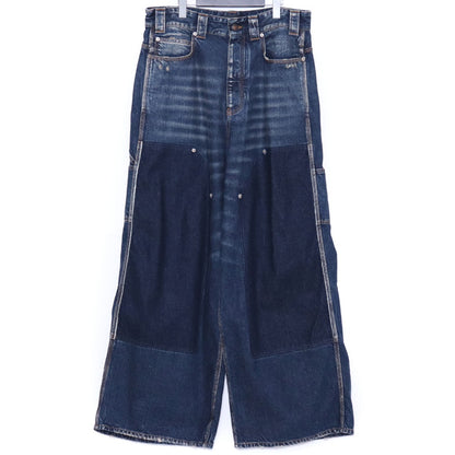 BALENCIAGA Grunge Ripped Baggy Denim Blue Size S