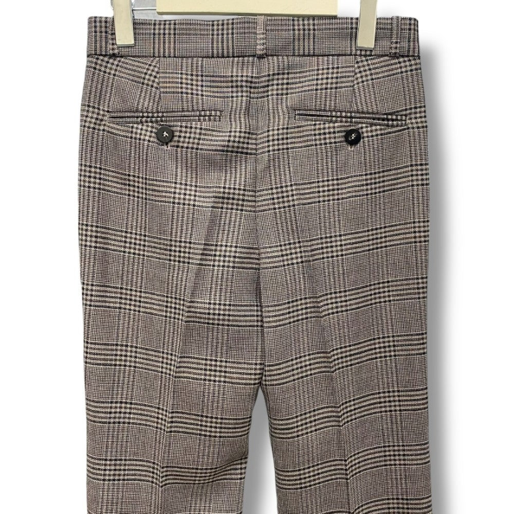 ERNEST W. BAKER CUFFED 70s Check Trousers Brown Size XS