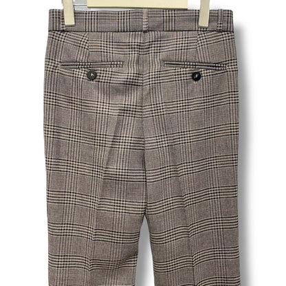 ERNEST W. BAKER CUFFED 70s Check Trousers Brown Size XS