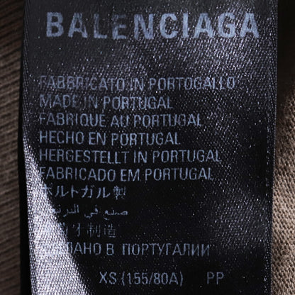 BALENCIAGA Destroyed Pullover Hoodie Brown Size XS