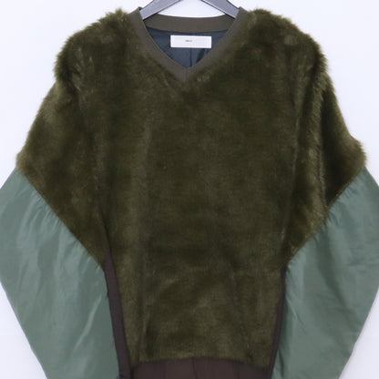 TOGA VIRILIS Fake Fur Jersey Pullover Khaki Size 46