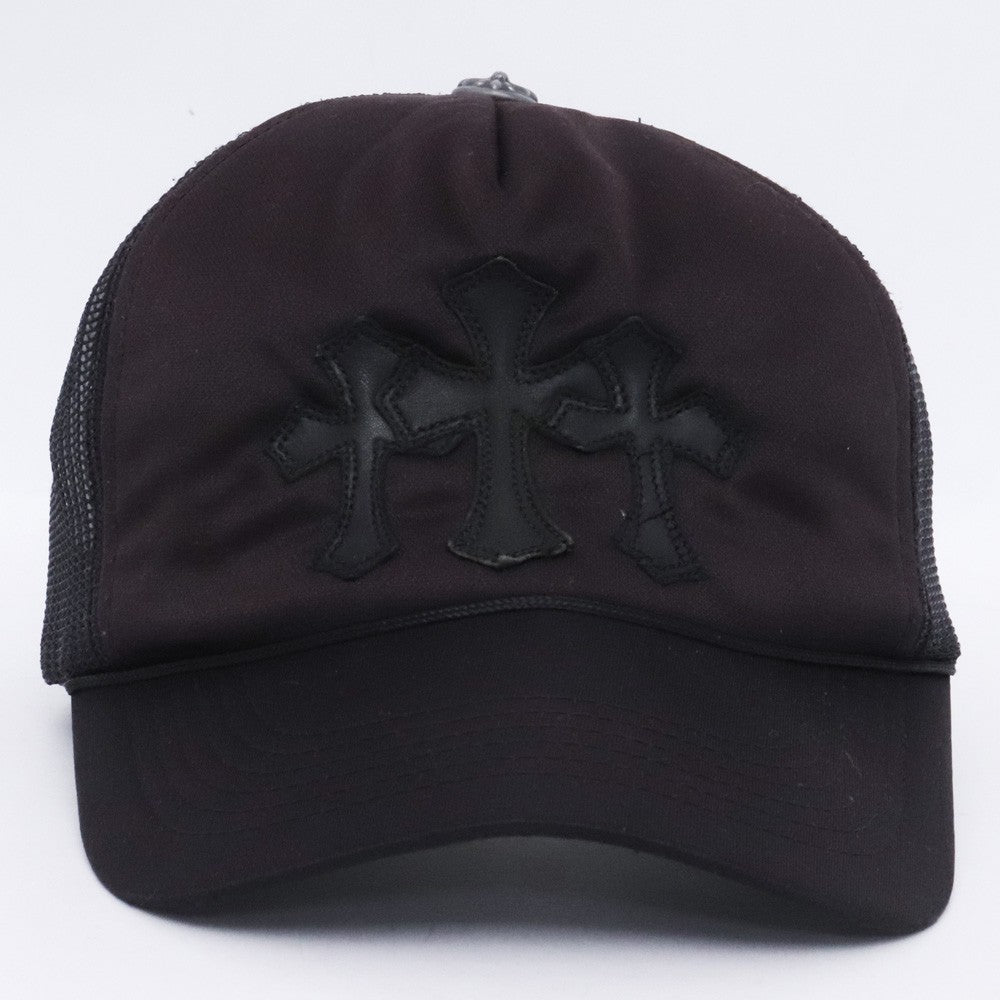 Chrome Hearts Old 3 Cemetery Cross Patch Cap Black Size F