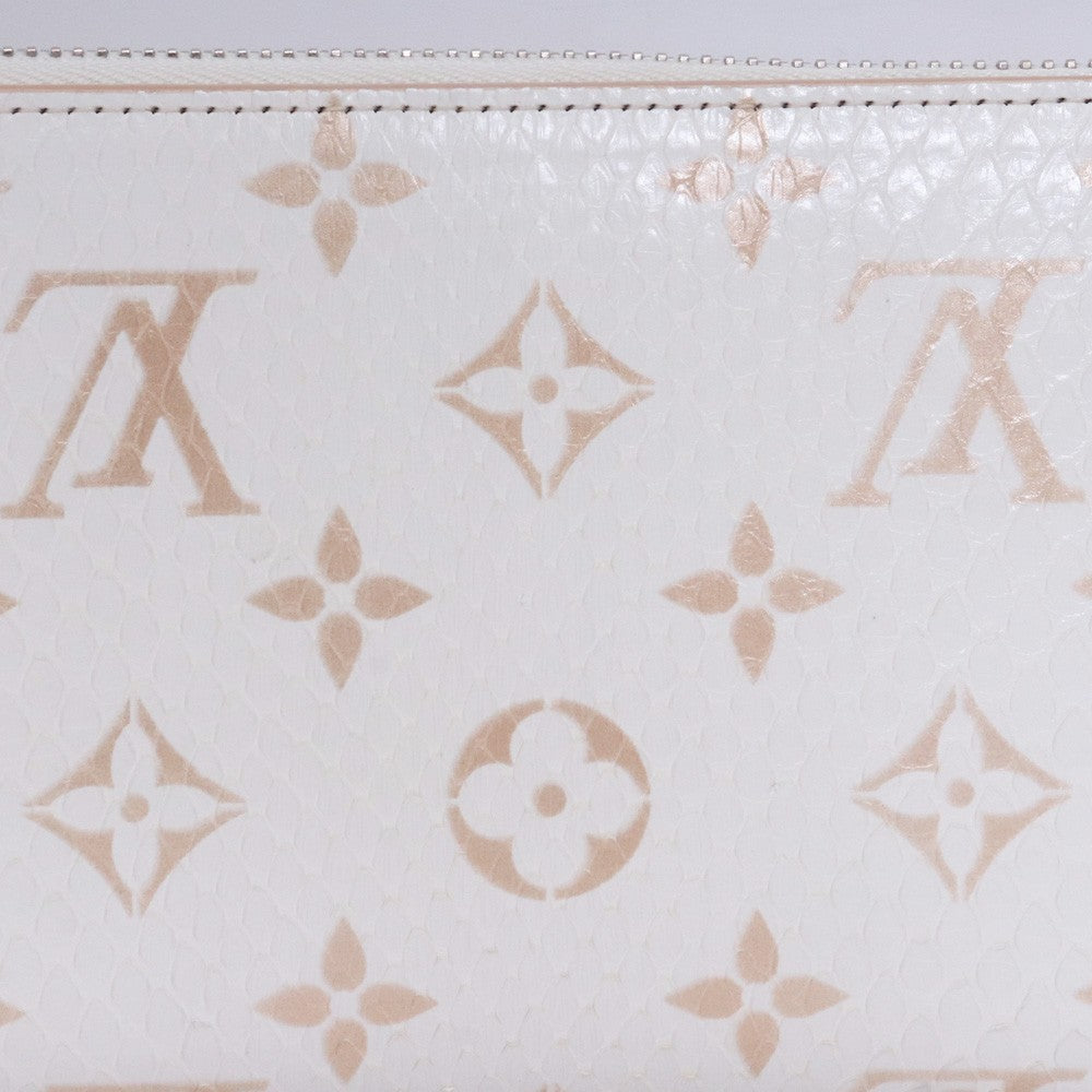 LOUIS VUITTON Monogram Zippy Python Wallet White Size F