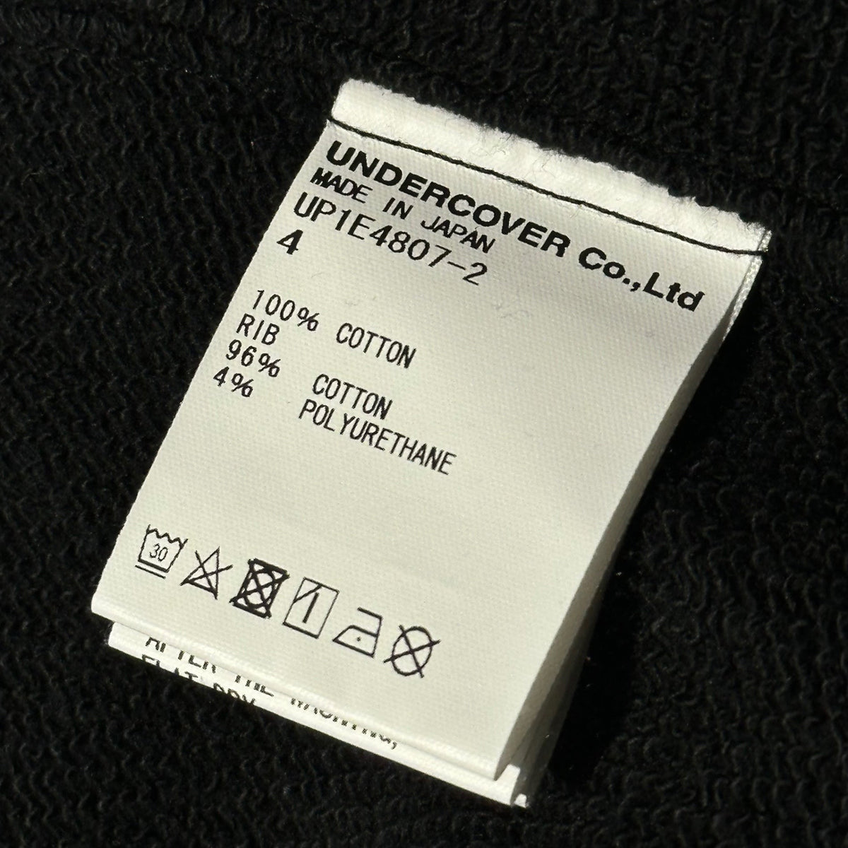 UNDERCOVER "FOR FIVE COLOURS" Raglan Sweatshirt Size 4