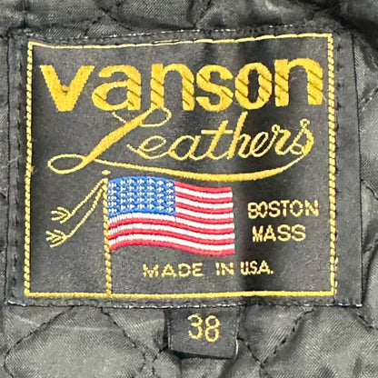 VANSON TYPE C2 Double Rider Leather Jacket Black Size 38