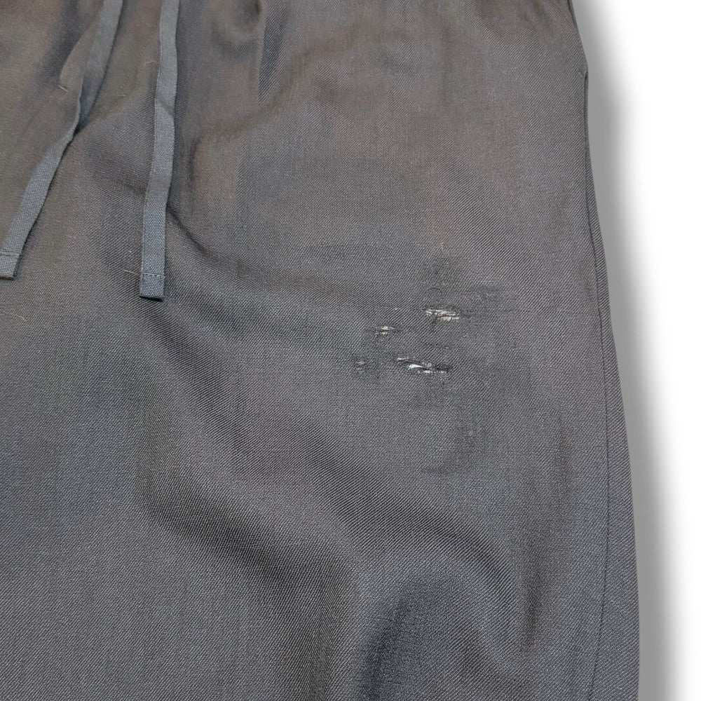 ANCELLM 25SS Distressed Wool 2-Tuck Slacks Black Size 1
