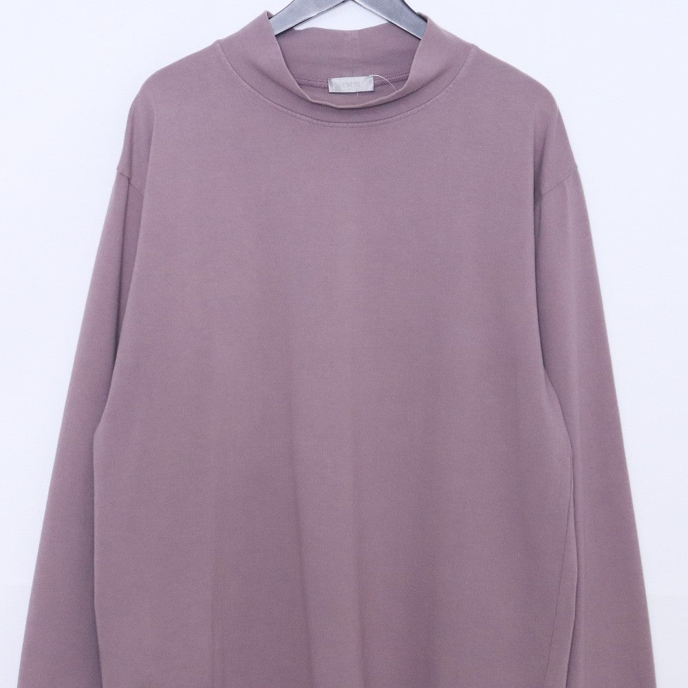 DIOR HOMM Purple Logo Mock Neck Long Sleeve T-Shirt Size XL