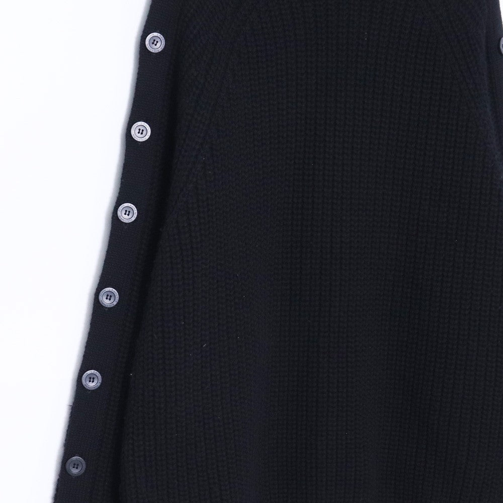 JOHN LAWRENCE 21AW Button Sleeve Knit Sweater Black Free Size