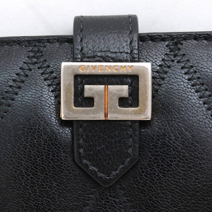 GIVENCHY Diamond Quilted Leather GV3 Wallet Black Size F