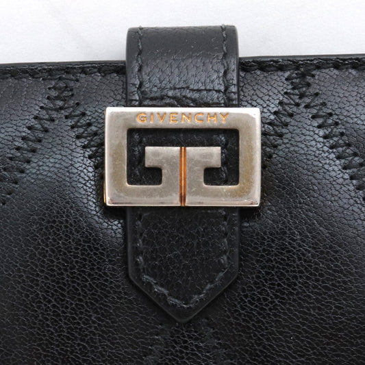 GIVENCHY Diamond Quilted Leather GV3 Wallet Black Size F