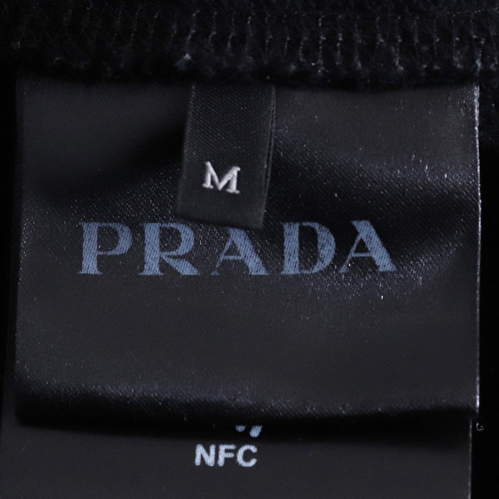 PRADA 23AW Triangle Logo Cotton Sweatshirt Black Size M