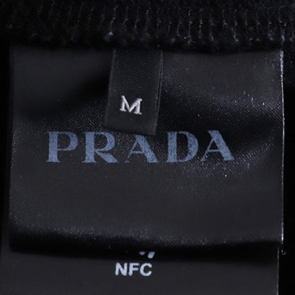PRADA 23AW Triangle Logo Cotton Sweatshirt Black Size M