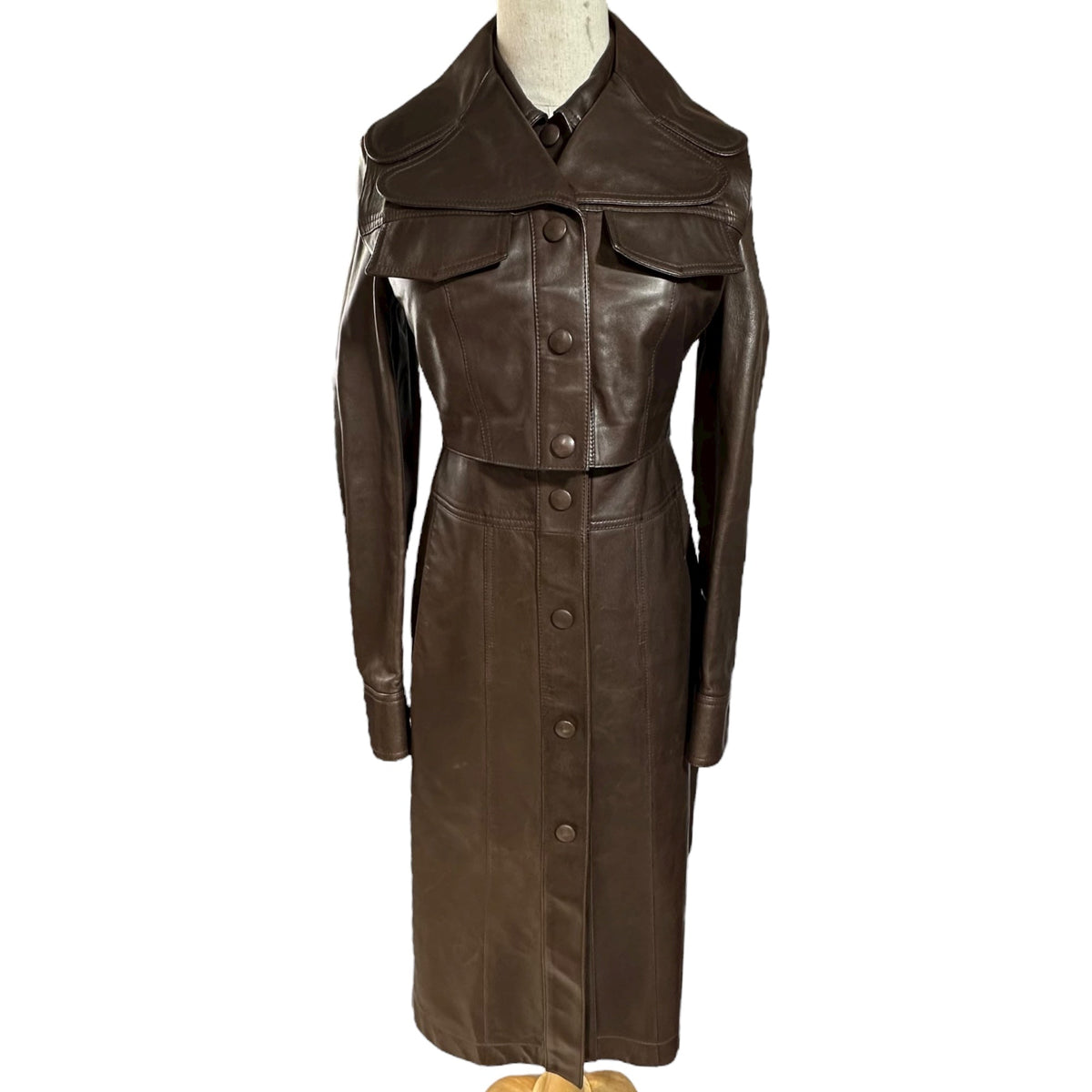 BURBERRY Lambskin Detachable Cropped Vest Coat Size 4