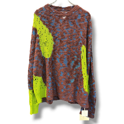 KOTA GUSHIKEN 26SS Collaged Knit Sweater Green Size 2
