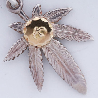 GORO'S K18 Gold Metal Glass Necklace Silver Size ONE SIZE