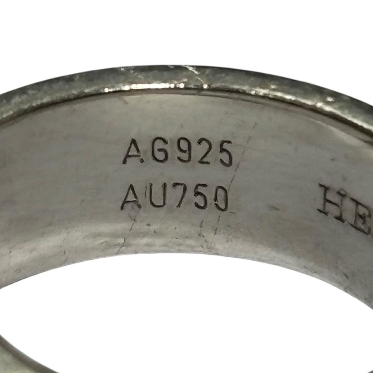 HERMES Silver Gold Kelly Ring AG925 AU750 Size JP 13