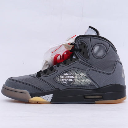 OFF-WHITE x AIR JORDAN 5 Retro SP Sneakers Black Size 25.5cm
