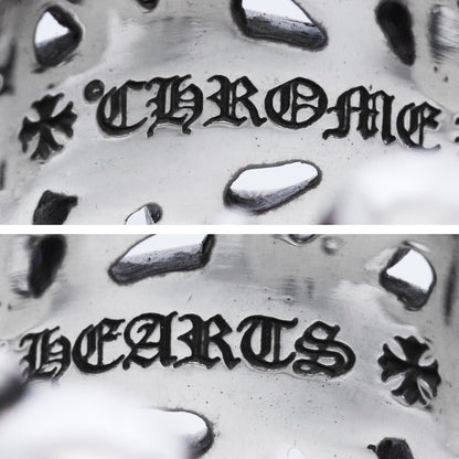 CHROME HEARTS DBL FLRL CRS Double Ring Silver Size JP 27