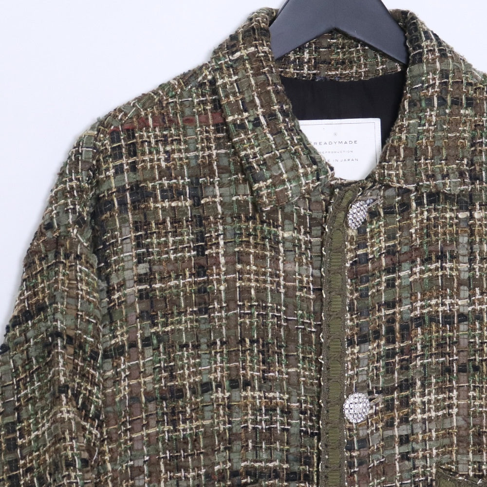 READYMADE 21AW Khaki Tweed Shirt Jacket Size 1