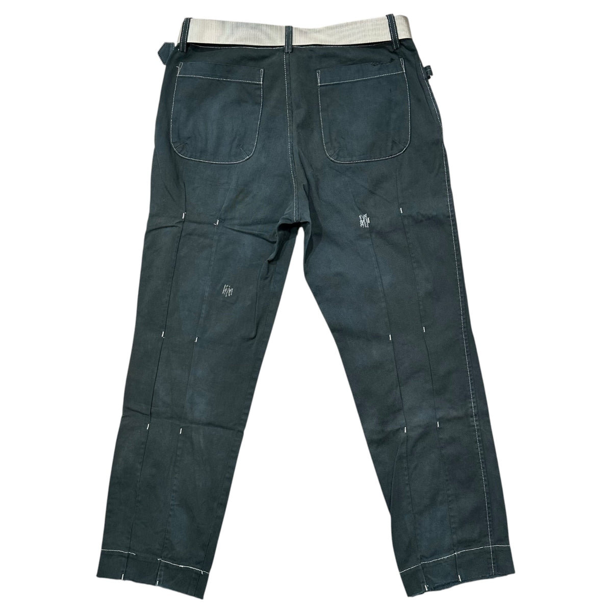 AFFA Distressed Belted Bondage Pants Navy Size M