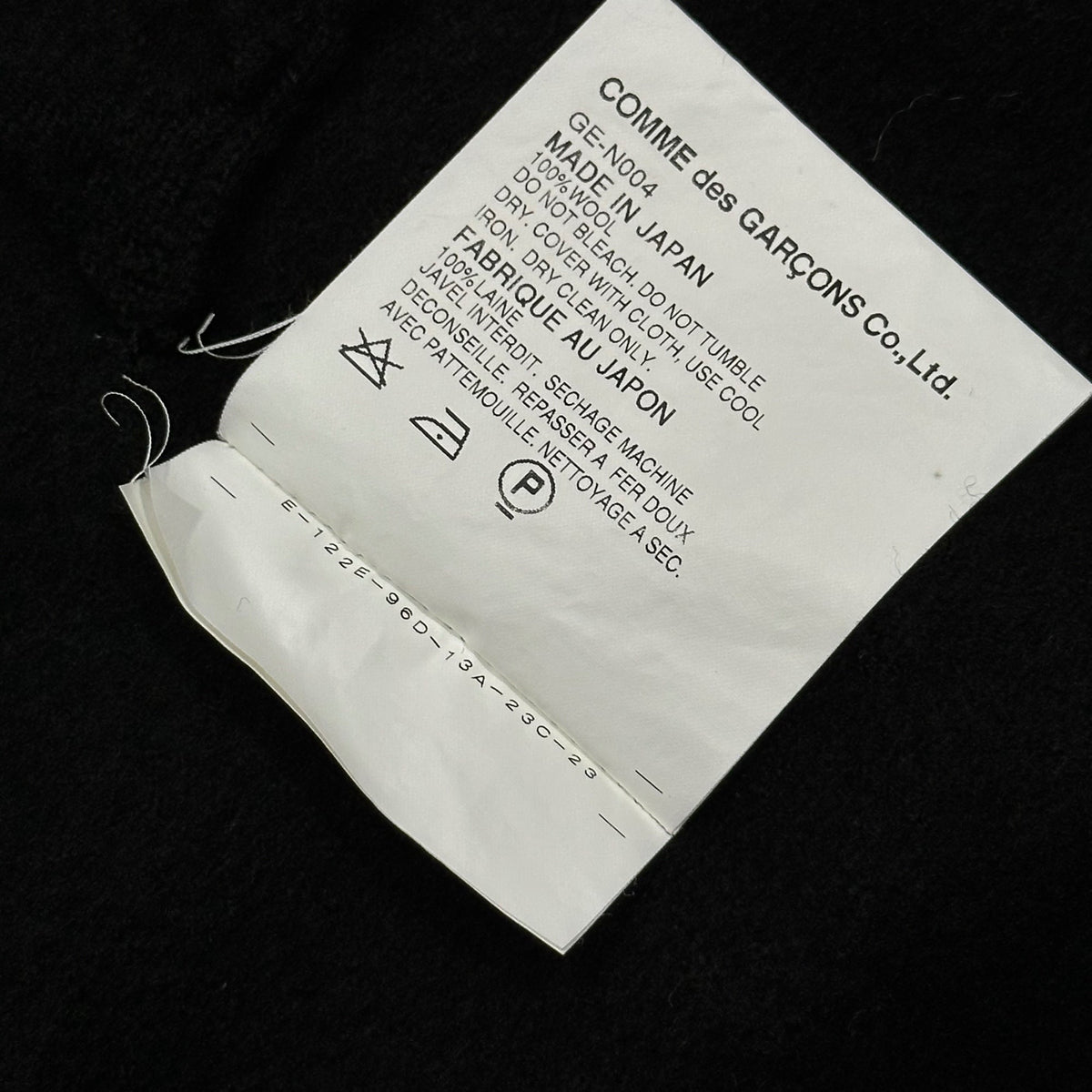 COMME des GARCONS 02SS Cut-Out Wool Cape Black Jacket Size FREE