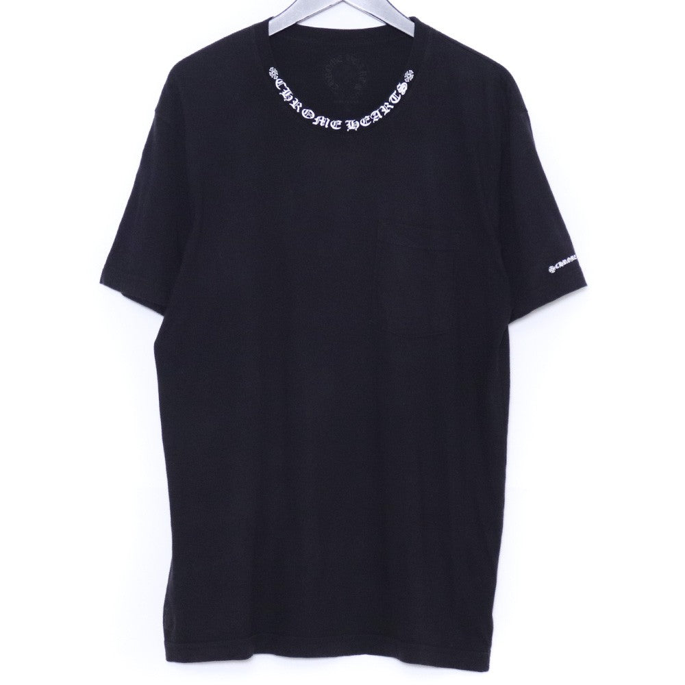 CHROME HEARTS Neck Logo Crewneck T-Shirt Black Size L