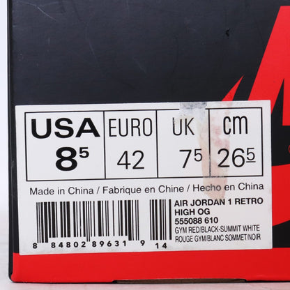 NIKE AIR JORDAN 1 Retro High OG Toe Sneakers Size 26.5cm