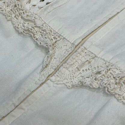 Euro vintage 40s Lace Cotton Long Dress