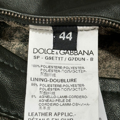 DOLCE&GABBANA Camouflage Quilted Jacket Green Size 44