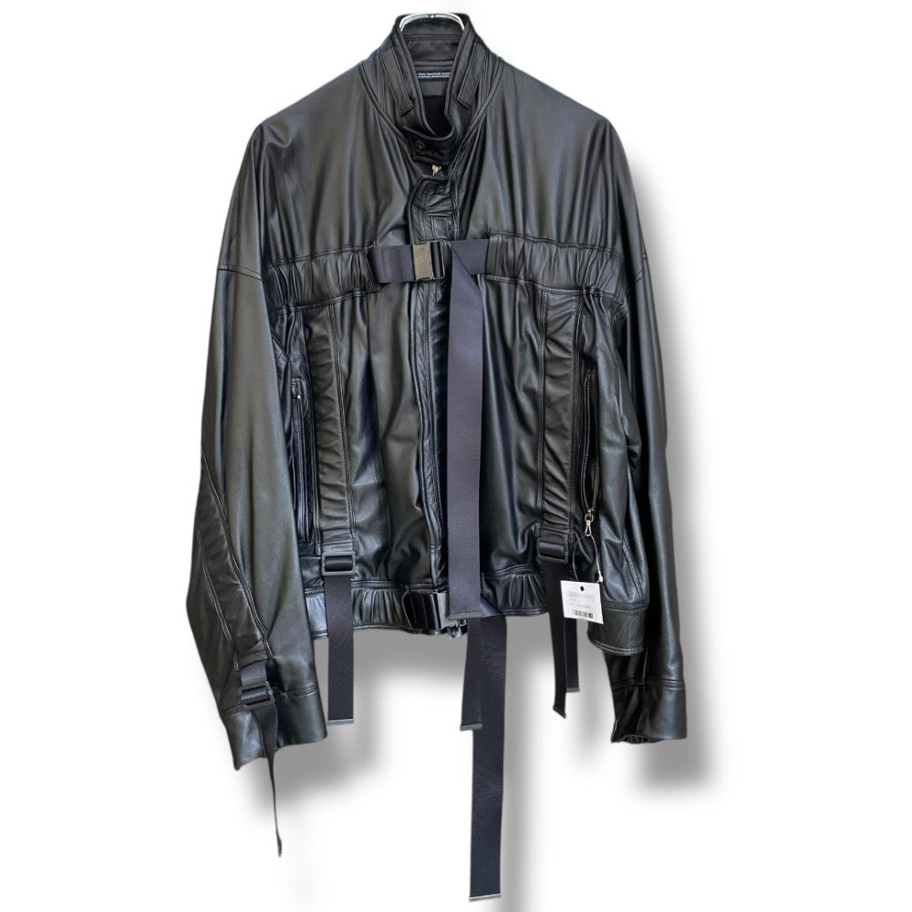 JULIUS 22SS Lamb Leather Jacket Black Size 3