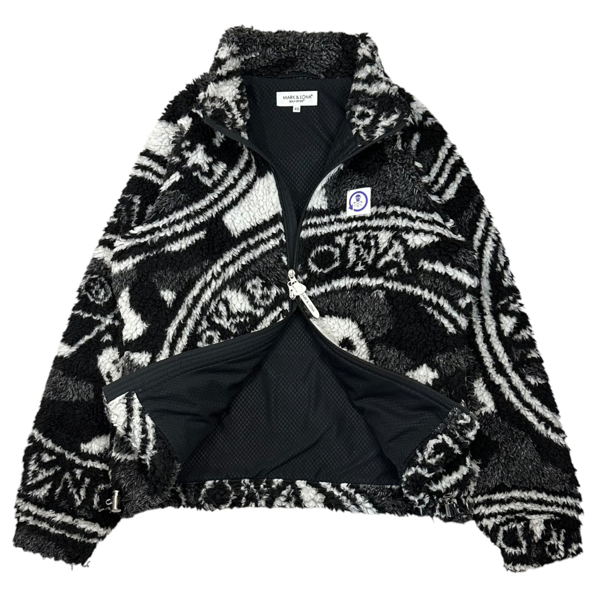 MARK & LONA Massive Marble Boa Fleece Jacket Size 46