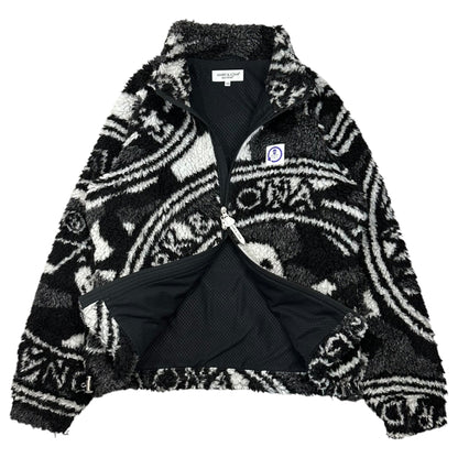 MARK & LONA Massive Marble Boa Fleece Jacket Size 46