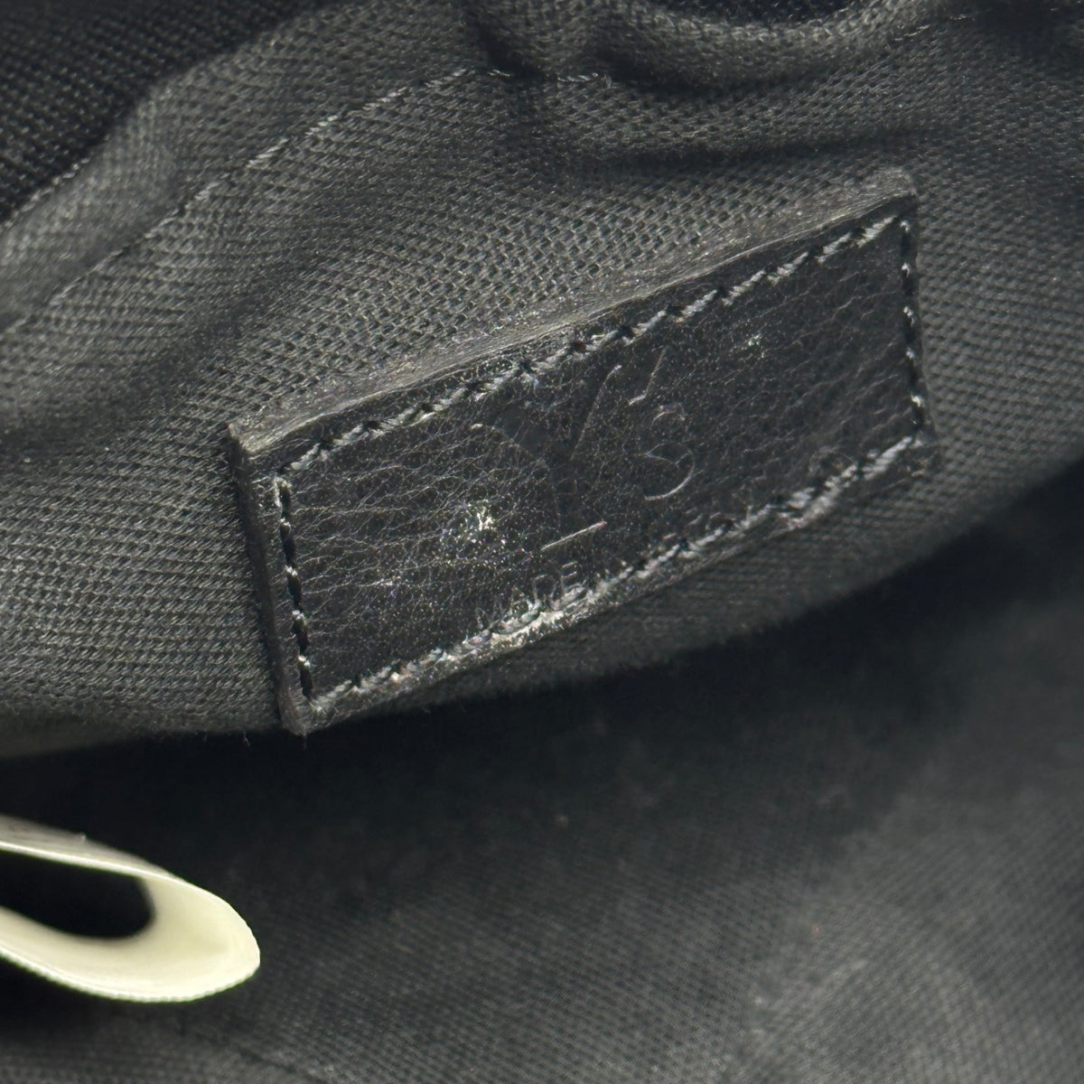 Y's Leather Chain Shoulder Clasp Pouch Black Size FREE