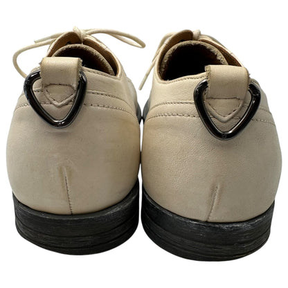 McQ Old 6-Hole Plain-Toe Leather Shoes Ivory Size EU 42
