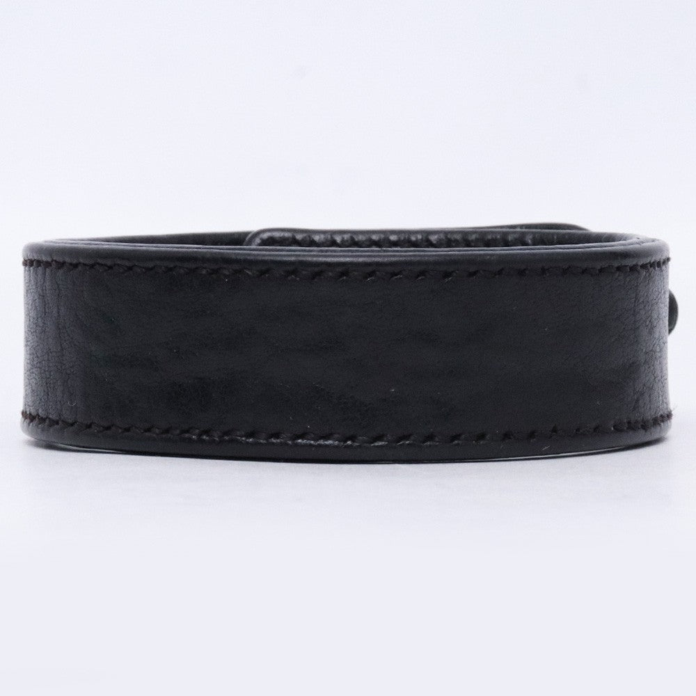 CHROME HEARTS 3BTN 2SNP Cross Ball Bracelet Black Size F
