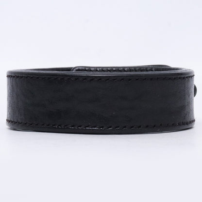 CHROME HEARTS 3BTN 2SNP Cross Ball Bracelet Black Size F