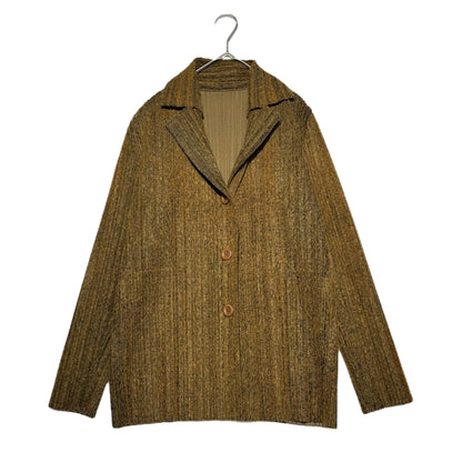 PLEATS PLEASE Felt Pleated Tailored 3-Button Jacket Size 3
