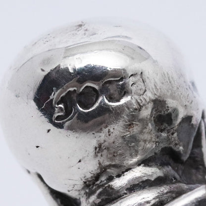 CHROME HEARTS Foti Skeeter Dog Silver Pendant Size F