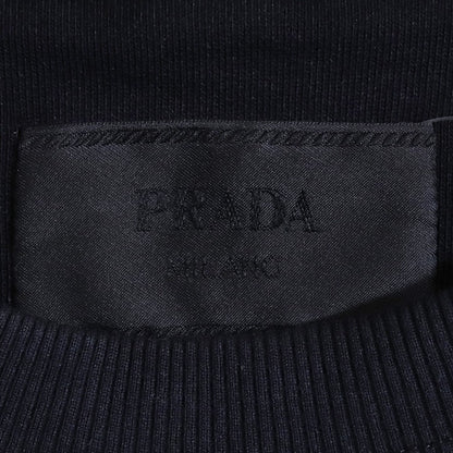 PRADA 23AW Triangle Logo Cotton Sweatshirt Black Size M