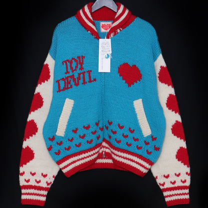 TOY DEVIL 24AW Zip-Up Knit Blouson Blue Size 2