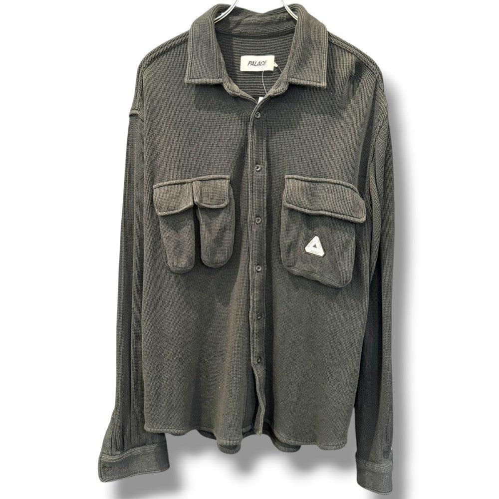 PALACE 24SS Waffle Long Sleeve Shirt Navy Size L